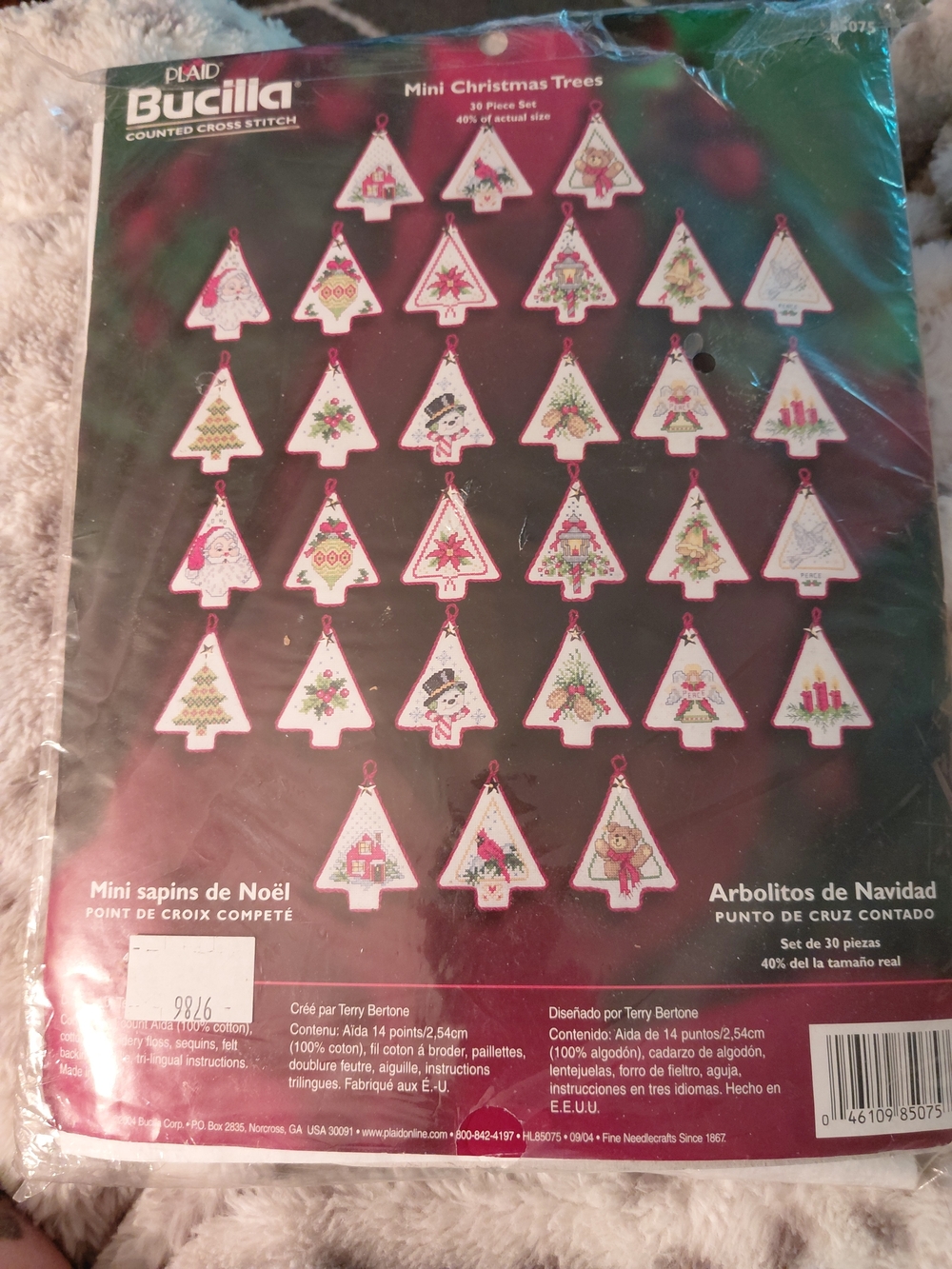 Bucilla Cross Stitch Kit Christmas Tree Ornaments 85075